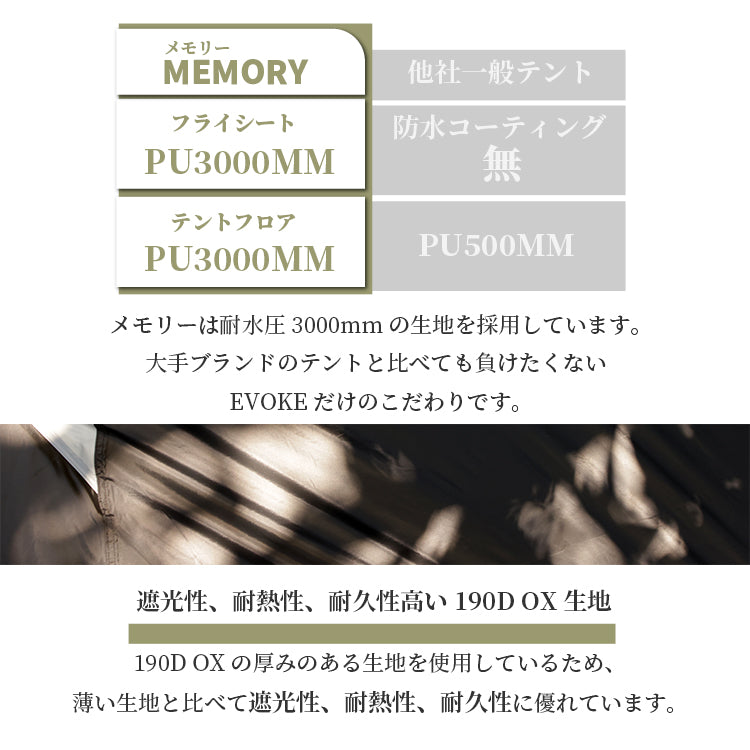 Memory メモリー - キャンプ テント